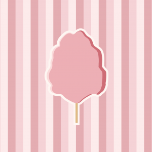 Zuckerwatte, als Werbematerial Gestaltet
