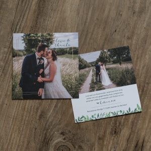 Hochzeitseinladungskarten, gestaltet und Übernahme des gesamten Druckprozesses
